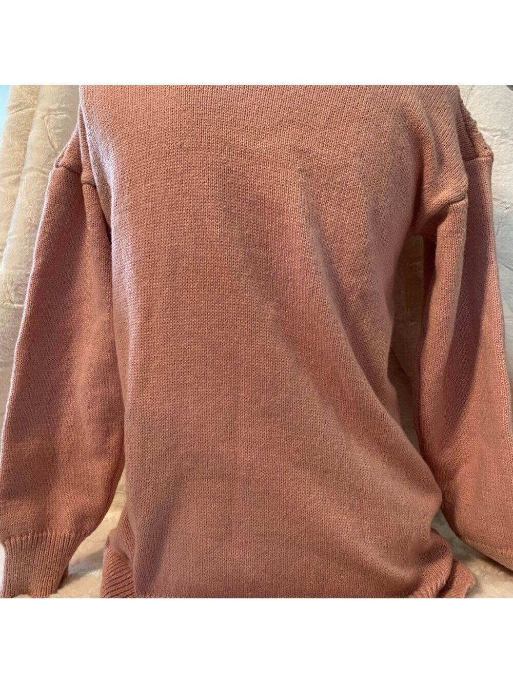 NoraCora Sweater Size S. Dusty pink/rose colored. Wrap front On Off Shoulder NEW - Picture 8 of 16